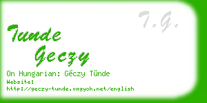 tunde geczy business card